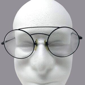 Vintage Round Metal Glasses Black Bug Vista
